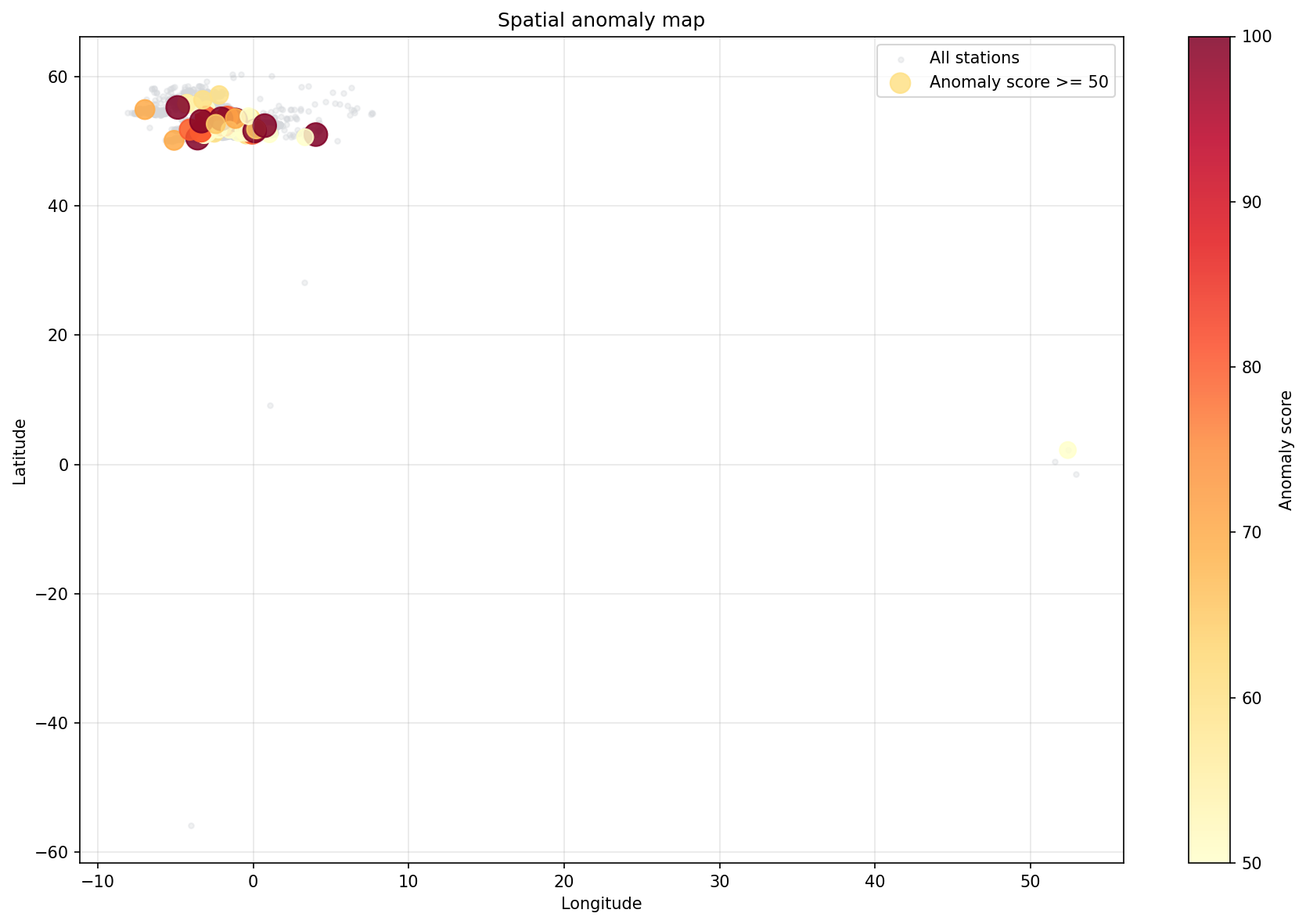 UK fuel anomaly map by location
